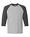 Hanes Unisex X-Temp Performance Baseball Tee, L, Light Steel/Charcoal Heather