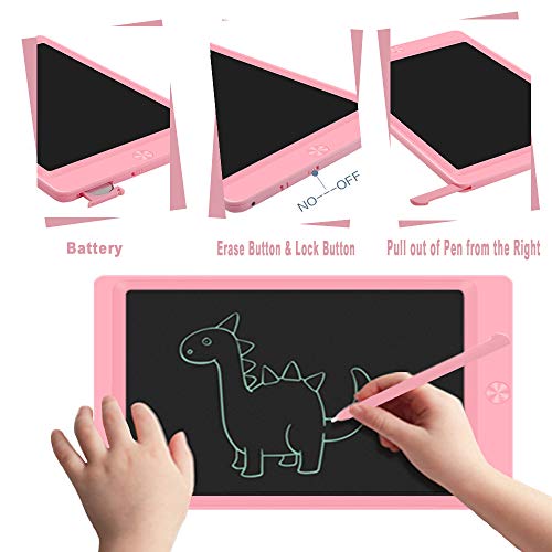 LCD Writing Tablet, 8.5-inch Writing Board Doodle Board, Electronic Doodle Pads Drawing Board with Lock Function Gift for Kids and Adults at Home,School and Office (Pink)