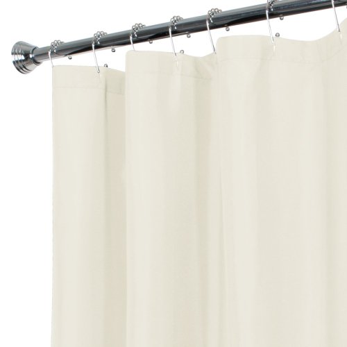 Maytex Water Repellent Fabric Shower Curtain or Liner, Machine Washable, 70 x 72, Bone