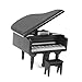 MagiDeal 1/12 Dollhouse Miniature Wooden Piano with Stool Black