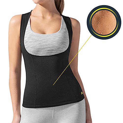 HOT SHAPERS Women's Cami Hot Belly Fat Burn Sauna Shirt. Seamless Slimming Body Shaper (X-Large, Black)