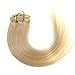 Emosa Luxury Clip in Human Hair Extensions Platinum Blonde 15inch-22inch