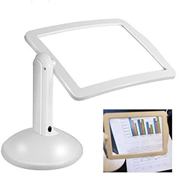 Brighter Viewer,LED Reading Magnifier,Full Page Magnifying Glass 360 LED Lighted Desktop Lamp for Repairing,Handcraft, Reading,Crafts, Needlework,360 Degree Adjustment,3X Magnification (white)