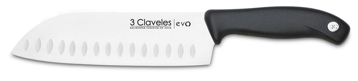 3 Claveles EVO 18cm Santoku alveolado
