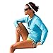 Women's UV Sun Protection UPF 50+ Long Sleeve Rash Guard Wetsuit Swimsuit Top (901 M, Blue)