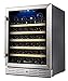 Kalamera 24'' Wine Cooler 54 Bottle Single Zone Touch Control Built-in with Tempered Glass Door and Temperature Memory Function