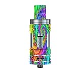 Skin Decal Vinyl Wrap for Smok TFV4 Tank Vape Mod Box / Trippy Color Swirl