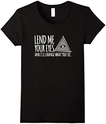 Women's Illuminati All Seeing Eye T-shirt Lend Me Your Eyes XL Black