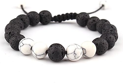 Infasea Bucket Adjustable Calm Lava Stone Diffuser Bracelet - meditation, grounding, healing, genuine stones, natural, essential oils, self confidence, holistic, aromatherapy