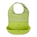 OXO Tot Waterproof Silicone Roll Up Bib with Comfort-Fit Fabric Neck, 2 Pack, Green/Aqua