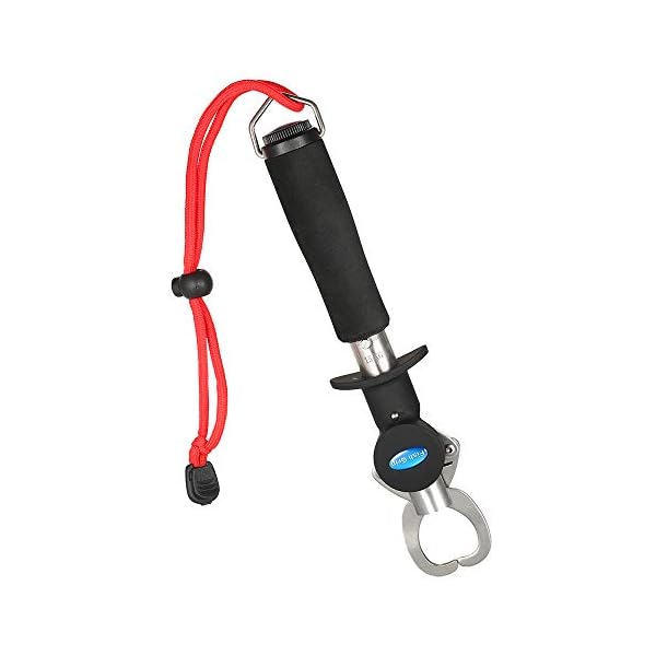 Janhiny Fisch Lippengreifer mit Edelstahl Angelzange Scissor Fishing Grabber mit Scale Lineal und Maßband Angelzubehör – Bild 7