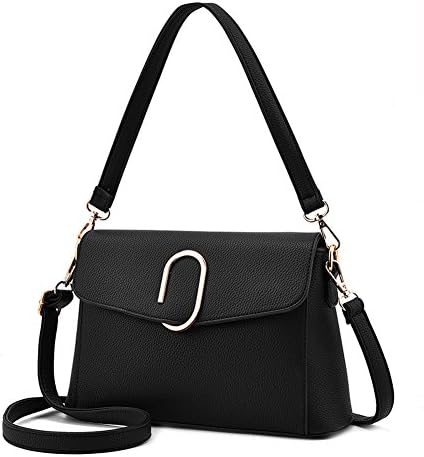 Women's Medium Size Solid Modern Classic Crossbody Bag Lightweight Purse Shoulder Messenger Bag Handbag Fashion Backpacks (black)