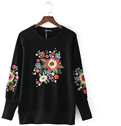 Harson Women's Teen Full Sleeve Pullover Floral Print Hooded Sweatshirt (M)