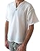 Men's White T-shirt Short Sleeve 100% Cotton Thai Hippie Summer Beach Yoga Top