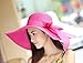 30th floor Women's Summer Wide Brim Beach Hats Sexy Chapeau Large Floppy Sun Caps (Fuchsia)
