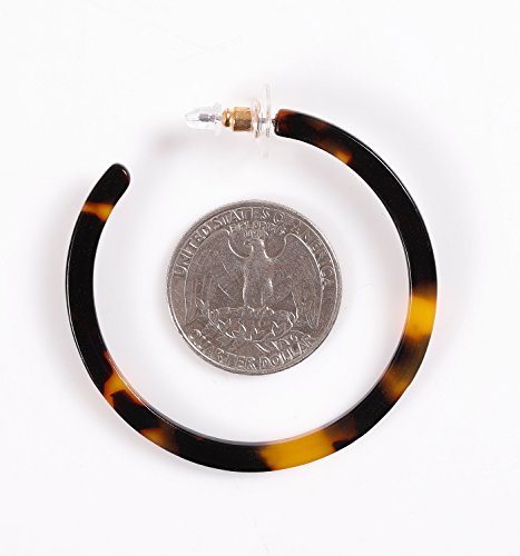 NLCAC Acrylic Hoop Earrings Marble Leopard Circle Resin Earrings Ear Drop Dangles (Tortoise Large)