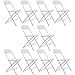Sandinrayli 10 PCs White Plastic Folding Chairs Commercial Quality Stackable Outdoor Event Wedding Party Chairs