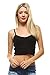 Women's Regular Size Ribbed V-Neck Cropped Cami Top - Solid Colors