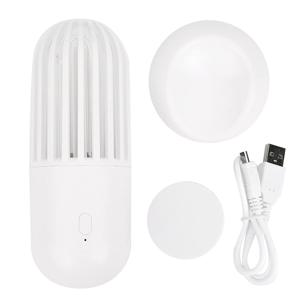 Ultraviolet Light Sanitizer, Portable 253nm Capsule Uv Lamp Effective 99.99% Sterilization Usb Rechargeable Uv Disinfection Lamp For Car Room Wardrobe Toilet (White)