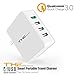 (Qualcomm Certified) THE Electronics Quick charge 3.0 USB Fast charging US Travel AC wall adapter for Samsung Motorola Nokia HTC Lenovo Smartphone Tablets (White 4 Port)