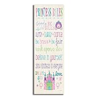 The Kids Room by Stupell Princess Rules with Castle and Carriage Rectangle Wall Plaque, 7 x 0.5 x 17, Proudly Made in USA