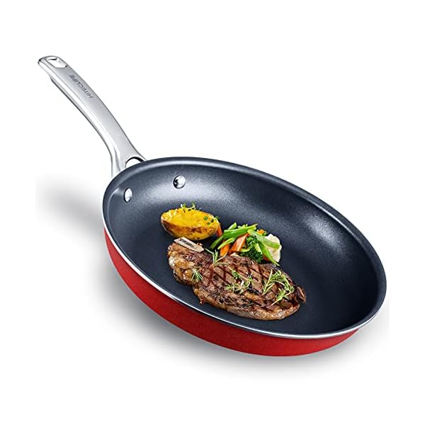 HITECLIFE-Frying-Pan-28cm-Nonstick-Omelette-Pan-PFOA-Free-Frying-Pan-for-Induction-Hob-Induction-Pan-with-Stainless-Steel-Handle-Oven-Safe-Aluminum-Cookware-Nonstick-Coating-Skillet-Red HITECLIFE Frying Pan 28cm, Nonstick Omelette Pan, PFOA-Free, Frying Pan for Induction Hob, Induction Pan with Stainless Steel Handle, Oven Safe Aluminum Cookware, Nonstick Coating Skillet, Red