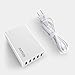 Arteck 40W 5-Port 8A High Speed Multiple USB Charger with Smart Technology for iPhone Xs Max, Xs, Xr, X, 8, 8 Plus, 7s, 7, 6, iPad, Samsung and Other Smartphone, Tablet