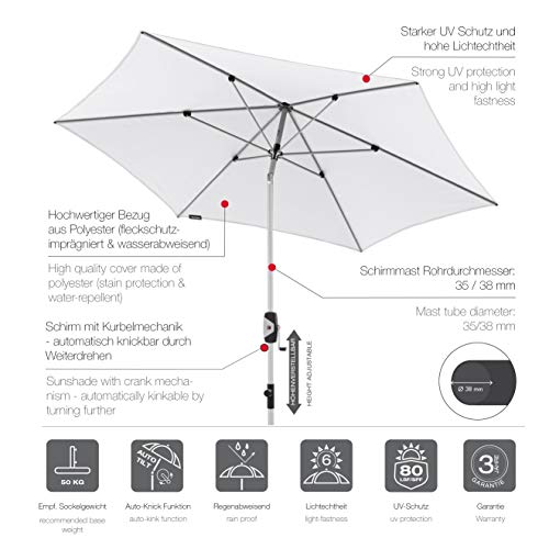 Knirps Automatic Sonnenschirm 290cm I innovativer UV-Schutz mit automatischem Öffnen & Schließen I stabiler Gartenschirm I Terrassenschirm kompakt I große Schirmfläche – Bild 3