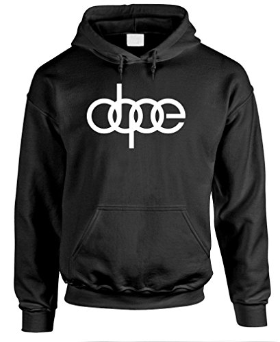 DOPE AUDI LOGO (QUATTRO) - hip hop rap Pullover Hoodie, L, Black