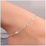 Oyang Sexy Women Bead Silver Ankle Chain Anklet Bracelet Foot Jewelry Sandal Beach