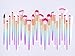 QERI Make Up Brushes 24 Pieces Professional Makeup Brush Set Foundation Powder Concealer Cosmetic Eyeshadow Brushes Kit with Rainbow Gradient Colors
