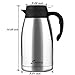 SciencePurchase 2-Liter 304 Stainless Steel Double Walled Vacuum Insulated Carafe with Press Button Top, Thermal Coffee Pot Serving Pitcher Thermos with Lid, Silver