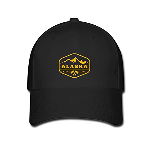 Lilypin Yellow Alaska Badge Unisex Cotton Cap Adjustable Plain Hat - 4 Colors CM Black
