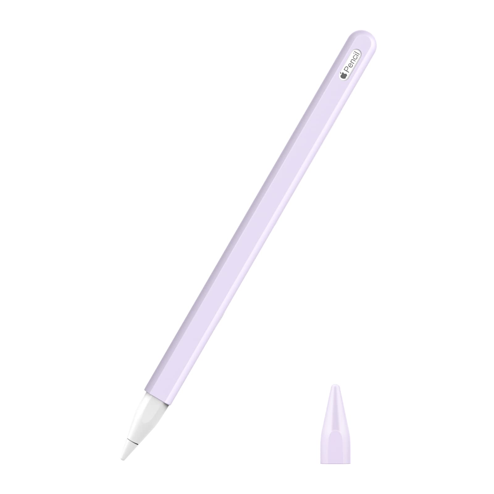 MoKo Pencil Case Compatible with Apple Pencil 2nd Gen, [2 Pieces] Silicone Pencil Holder Sleeve and Nib Cover, Protective Pencil Cover for Apple Pencil 2nd Generation, Taro Purple