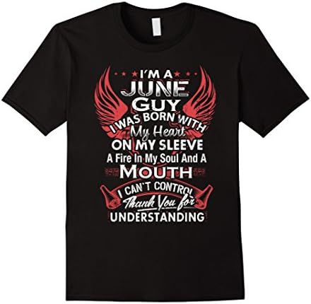 Men's I'm A June Guy I Can't Control Funny T Shirt 3XL Black