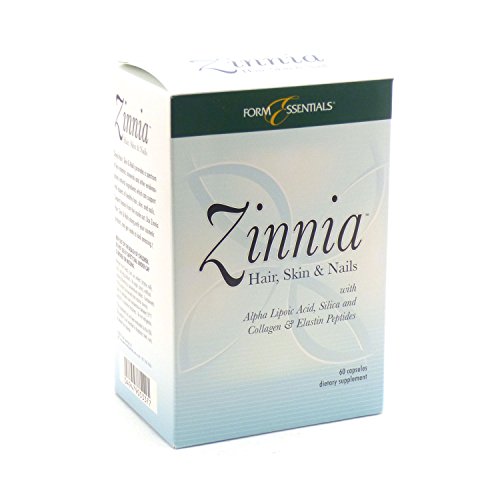 Zinnia Premium Hair, Skin and Nails Vitamins with Biotin and Collagen For Growth and Strength by Form Essentials, 60 Capsules