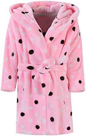 Boys & Girls Bathrobes,Plush Soft Coral Fleece Robes Hooded Animal Sleepwear Pajamas for Kids Girls