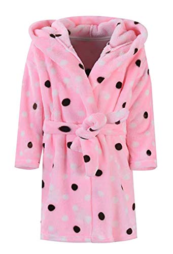 Boys & Girls Bathrobes,Plush Soft Coral Fleece Robes Hooded Animal Sleepwear Pajamas for Kids Girls