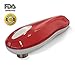 Upgrade Automatic Electric Can Opener for Restaurant & Kitchen, Handy One Touch Smooth Edge Battery Tin Opener, Chef's Best Choice as easy to use TinCan Opener(Red)