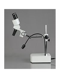 AmScope SE400 X Professional Binocular Microscopio Estéreo, WF5 x y WF10 x oculares, 5 x y 10 x Ampliación, 1 x lente, iluminación LED, boom arm Soporte, 110 V 120 V