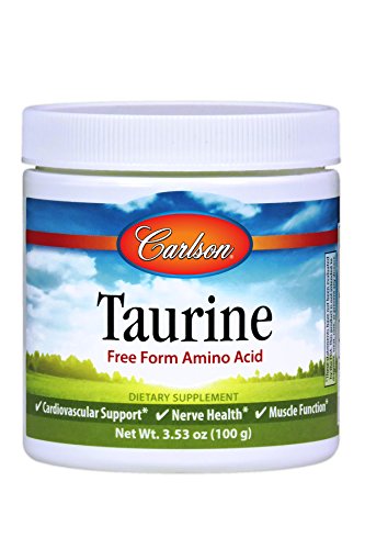 Carlson - Taurine Powder, Free-Form Amino Acid, Support, Nerve Health & Muscle Function, 100 Grams