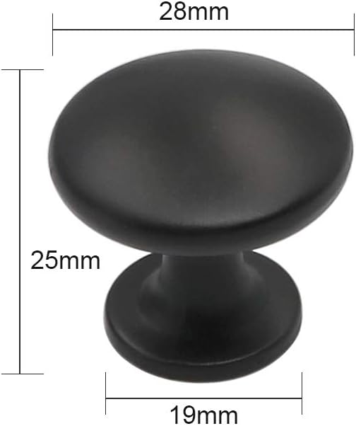 LONTAN 20 Pack Black Drawer Knobs Black Cupboard Knobs for Kitchen Door Cabinet Pulls Zinc Alloy - Image 3