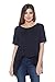A+D® Womens Casual A-Line Loose Tunic Blouse Top w Scoop Neck (Black, Small)