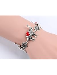Miraculous Garden Womens Vintage Silver Ethnic Tribal Elephant Boho Pendant Necklace Drop Earrings Link Bracelet Jewelry Sets