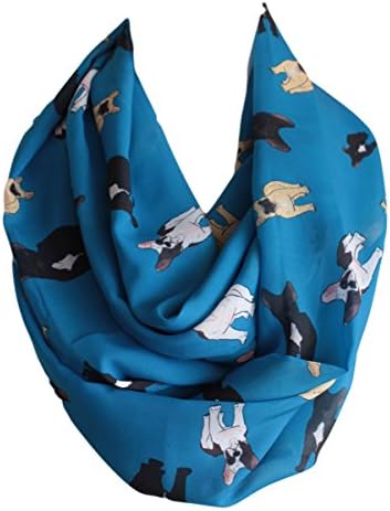 French Bulldog Print Brown Infinity Scarf Circle Scarf Loop Scarf