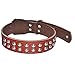 Leather Dog Collar, PYRUS Leather Double Row Nail Dog Collar Pet Collars for Medium & Large Dogs