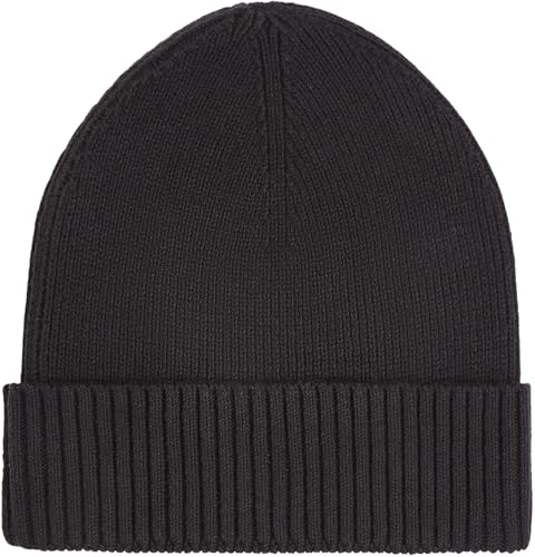 Tommy Hilfiger Herren Strickmütze Flag Cotton Beanie mit Kaschmir, Schwarz (Black), Einheitsgröße thumbnail 2
