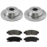 Prime Choice Auto Parts CBO65075883CTR 2 Rear Disc Brake Rotors and 4 Ceramic Brake Pads