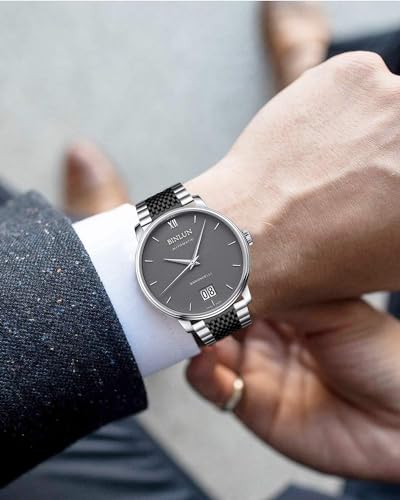 BINLUN Stainless Steel Watch Band, Metal Watch Strap for Men Women Replacement with Double-Lock Deployment Clasp Polished Watch Bracelet Silver Black Gold Rose-gold 18/19/20/21/22/24mm