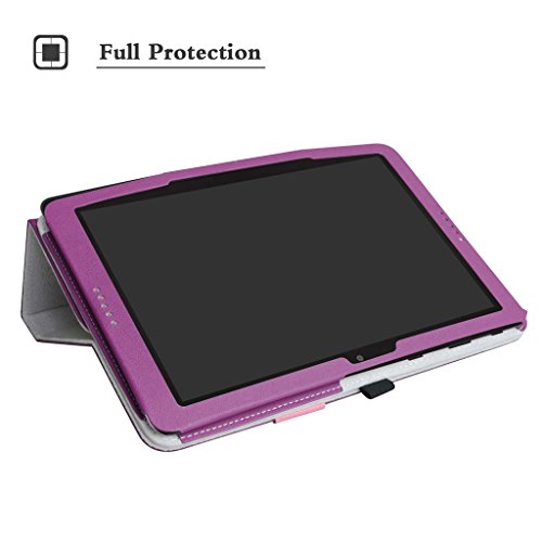 AT&T Primetime Tablet Bluetooth Keyboard Case,Mama Mouth Slim Stand PU Leather Cover With Romovable Bluetooth Keyboard For 10" AT&T Primetime Tablet,Purple